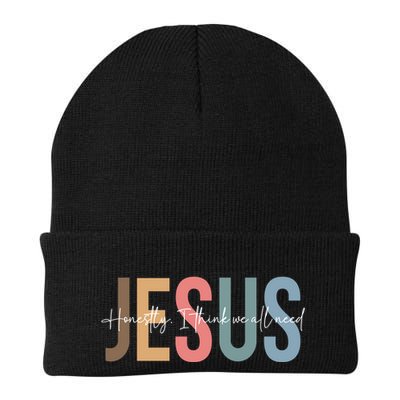 We All Need Jesus Romans 3:23 Christian Bible Verse Front & Back Beanie