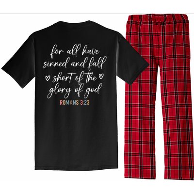 We All Need Jesus Romans 3:23 Christian Bible Verse Front & Back Pajama Set