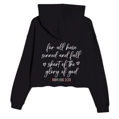 We All Need Jesus Romans 3:23 Christian Bible Verse Front & Back Crop Fleece Hoodie