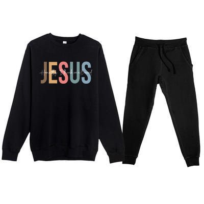 We All Need Jesus Romans 3:23 Christian Bible Verse Front & Back Premium Crewneck Sweatsuit Set