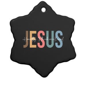 We All Need Jesus Romans 3:23 Christian Bible Verse Front & Back Ceramic Star Ornament