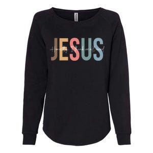 We All Need Jesus Romans 3:23 Christian Bible Verse Front & Back Womens California Wash Sweatshirt