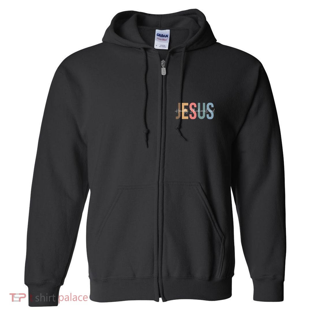 We All Need Jesus Romans 3:23 Christian Bible Verse Front & Back Full Zip Hoodie