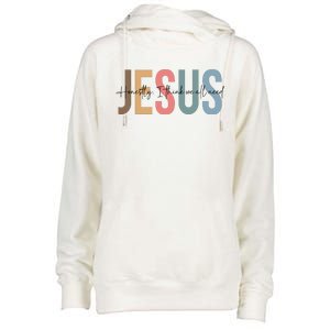 We All Need Jesus Romans 3:23 Christian Bible Verse Front & Back Womens Funnel Neck Pullover Hood