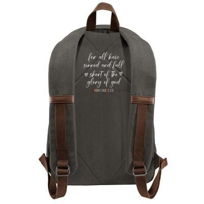 We All Need Jesus Romans 3:23 Christian Bible Verse Front & Back Cotton Canvas Backpack