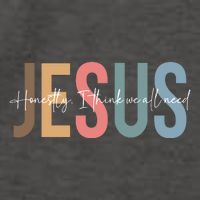 We All Need Jesus Romans 3:23 Christian Bible Verse Front & Back Vector Backpack