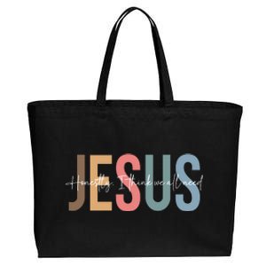 We All Need Jesus Romans 3:23 Christian Bible Verse Front & Back Cotton Canvas Jumbo Tote