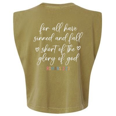 We All Need Jesus Romans 3:23 Christian Bible Verse Front & Back Garment-Dyed Women's Muscle Tee