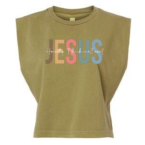 We All Need Jesus Romans 3:23 Christian Bible Verse Front & Back Garment-Dyed Women's Muscle Tee