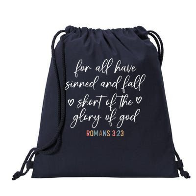 We All Need Jesus Romans 3:23 Christian Bible Verse Front & Back Drawstring Bag