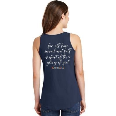 We All Need Jesus Romans 3:23 Christian Bible Verse Front & Back Ladies Essential Tank