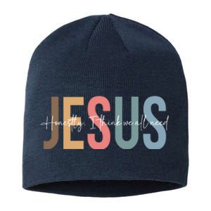 We All Need Jesus Romans 3:23 Christian Bible Verse Front & Back Sustainable Beanie