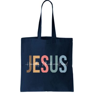 We All Need Jesus Romans 3:23 Christian Bible Verse Front & Back Tote Bag