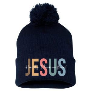 We All Need Jesus Romans 3:23 Christian Bible Verse Front & Back Pom Pom 12in Knit Beanie