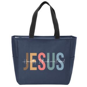 We All Need Jesus Romans 3:23 Christian Bible Verse Front & Back Zip Tote Bag