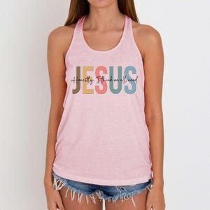 We All Need Jesus Romans 3:23 Christian Bible Verse Front & Back Women's Knotted Racerback Tank