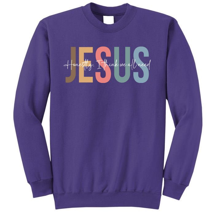 We All Need Jesus Romans 3:23 Christian Bible Verse Front & Back Sweatshirt