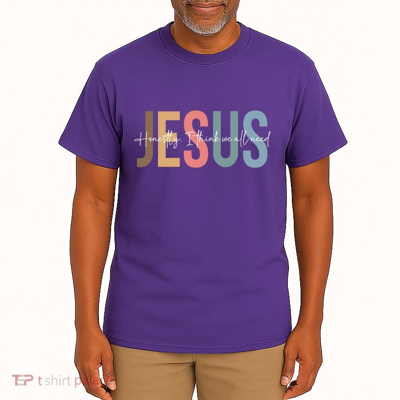 We All Need Jesus Romans 3:23 Christian Bible Verse Front & Back Tall T-Shirt
