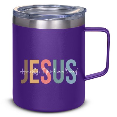 We All Need Jesus Romans 3:23 Christian Bible Verse Front & Back 12oz Stainless Steel Coffee Mug
