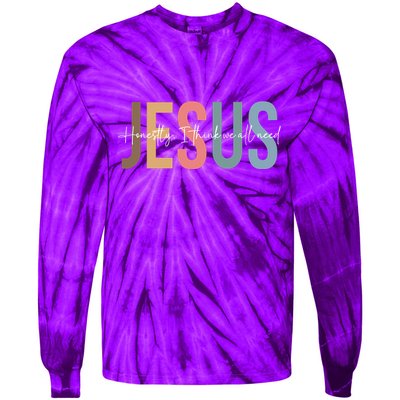 We All Need Jesus Romans 3:23 Christian Bible Verse Front & Back Tie-Dye Long Sleeve Shirt