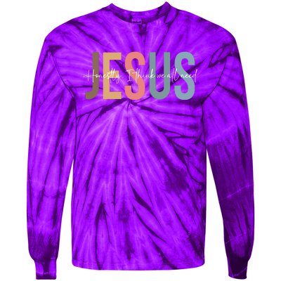 We All Need Jesus Romans 3:23 Christian Bible Verse Front & Back Tie-Dye Long Sleeve Shirt