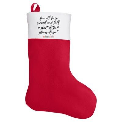 We All Need Jesus Romans 3:23 Christian Bible Verse Front & Back Felt Holiday Christmas Stocking