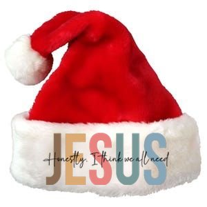 We All Need Jesus Romans 3:23 Christian Bible Verse Front & Back Premium Christmas Santa Hat