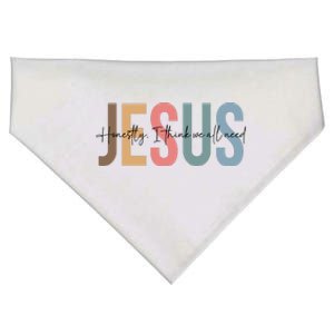 We All Need Jesus Romans 3:23 Christian Bible Verse Front & Back USA-Made Doggie Bandana