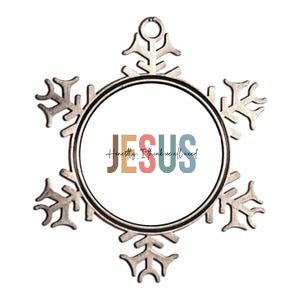 We All Need Jesus Romans 3:23 Christian Bible Verse Front & Back Metallic Star Ornament