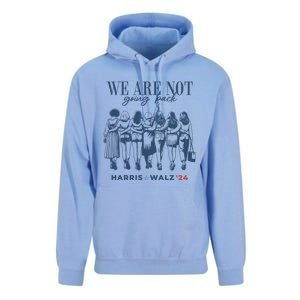 We Are Not Going Back Vote Harris Walz Unisex Surf Hoodie