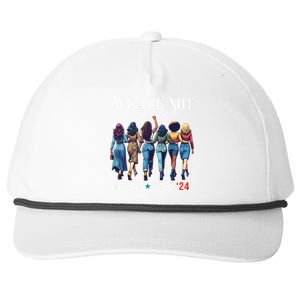 We Are Not Going Back Kamala Harris Waltz 24 Madam President Snapback Five-Panel Rope Hat