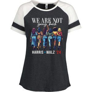 We Are Not Going Back Kamala Harris Waltz 24 Madam President Enza Ladies Jersey Colorblock Tee