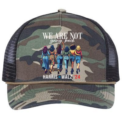 We Are Not Going Back Kamala Harris Waltz 24 Madam President Retro Rope Trucker Hat Cap