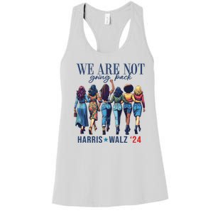 We Are Not Going Back Kamala Harris Waltz 24 Madam President Women's Racerback Tank