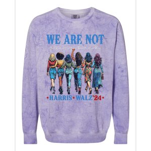 We Are Not Going Back Kamala Harris Waltz 24 Madam President Gift Colorblast Crewneck Sweatshirt