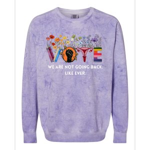 We Are Not Going Back Like Ever Feminist Hu Rights Gift Colorblast Crewneck Sweatshirt