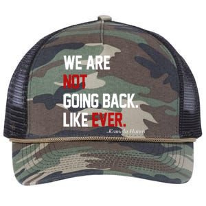 We Are Not Going Back Like Ever Pro Kamala Harris Retro Rope Trucker Hat Cap