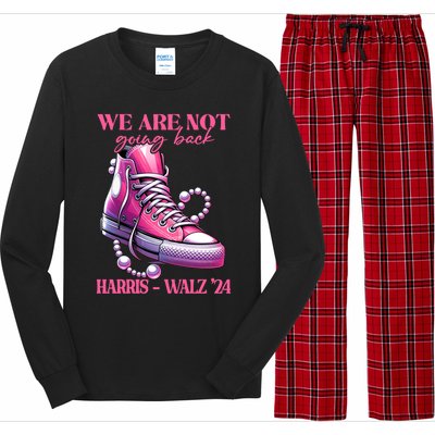 We Are Not Going Back Vote Harris Democratic Election 2024 Gift Long Sleeve Pajama Set