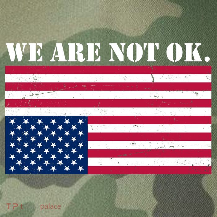 We Are Not Ok Upside Down American Flag Legacy Tie Dye Trucker Hat