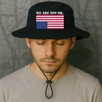 We Are Not Ok Upside Down American Flag Bucket Hat
