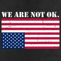 We Are Not Ok Upside Down American Flag Beanie
