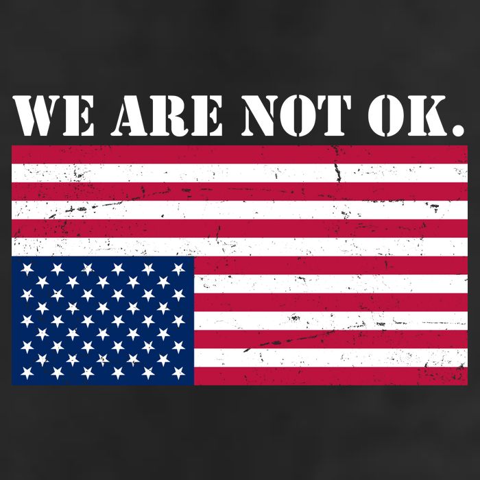 We Are Not Ok Upside Down American Flag Beanie