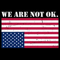 We Are Not Ok Upside Down American Flag Drawstring Bag