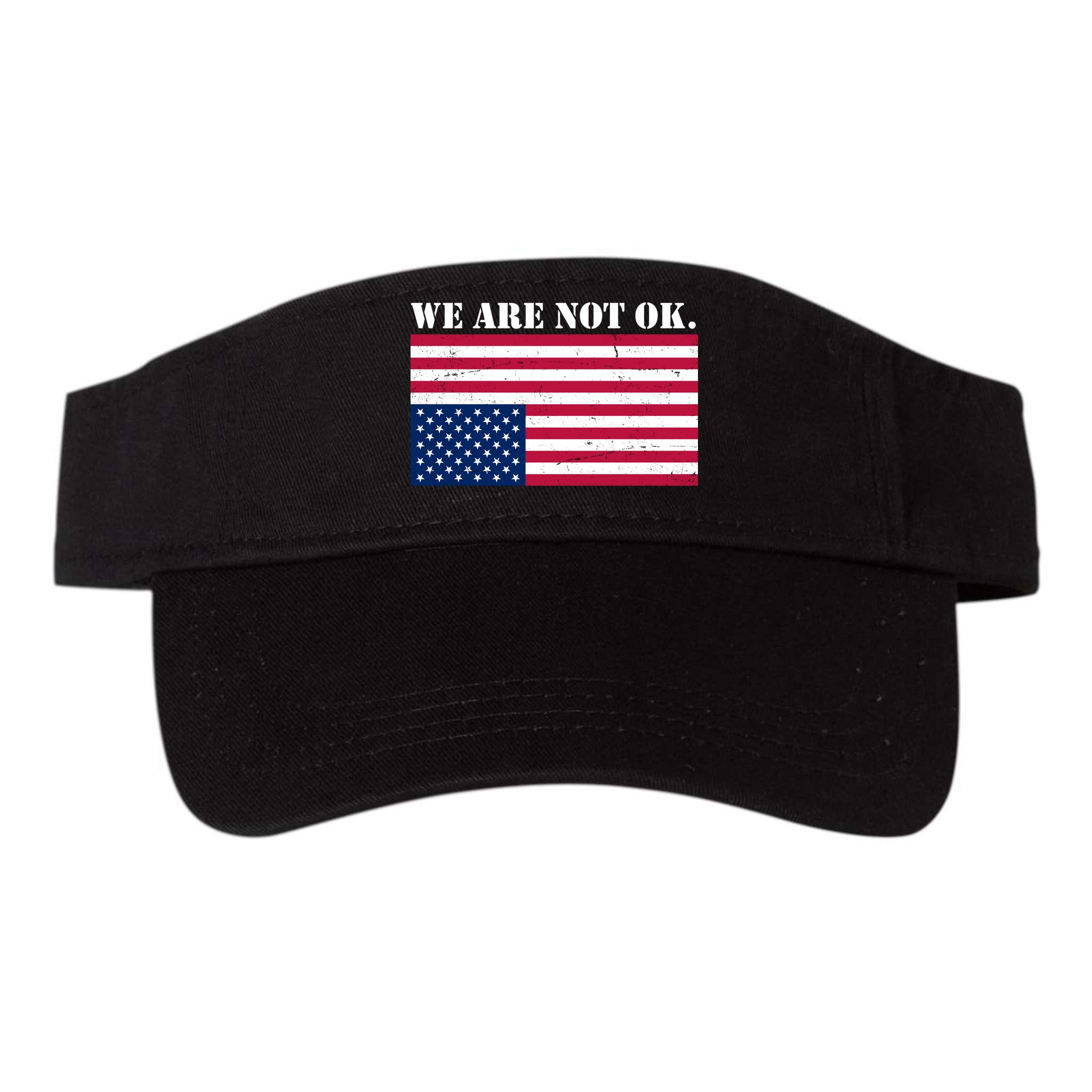 We Are Not Ok Upside Down American Flag Visor