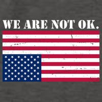 We Are Not Ok Upside Down American Flag Vector Backpack