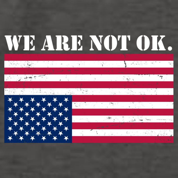 We Are Not Ok Upside Down American Flag Vector Backpack