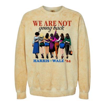 We Are Not Going Back Kamala Harris Waltz 24 Madam President Colorblast Crewneck Sweatshirt