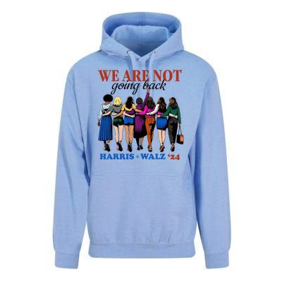 We Are Not Going Back Kamala Harris Waltz 24 Madam President Unisex Surf Hoodie