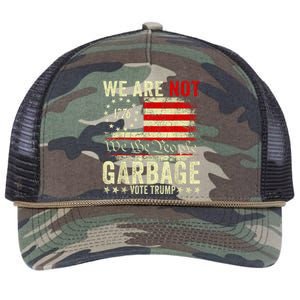 We Are Not Garbage Votetrump 2024 Trump Supporter Garbage Retro Rope Trucker Hat Cap