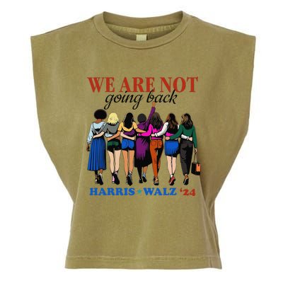 We Are Not Going Back Kamala Harris Waltz 24 Madam President Gift Garment-Dyed Women's Muscle Tee